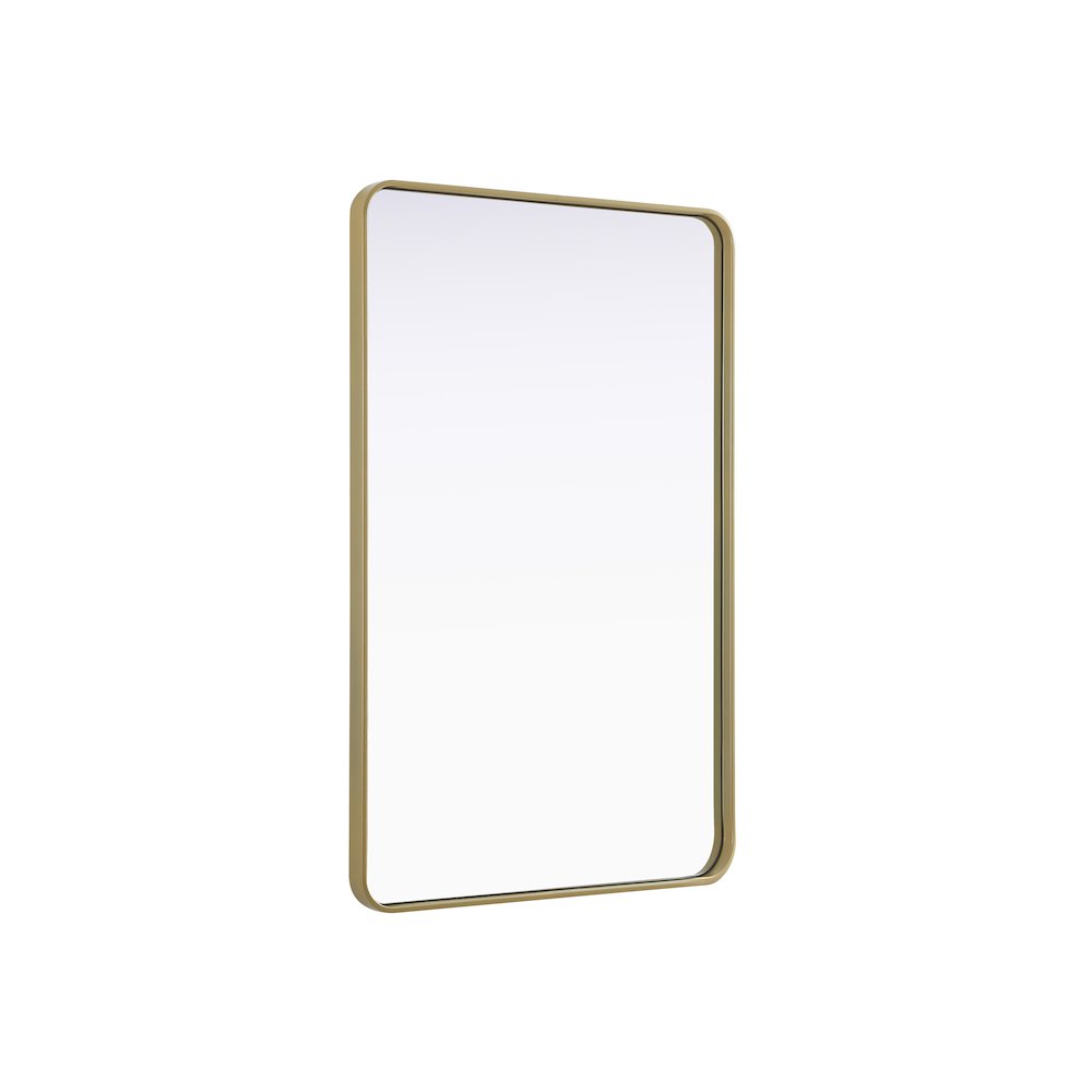 Contour Metal Rectangle Mirror 30x48 in Brass. Picture 4