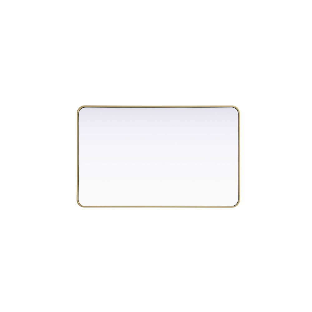 Contour Metal Rectangle Mirror 30x48 in Brass. Picture 5