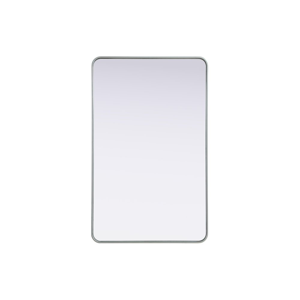 Contour Metal Rectangle Mirror 30x48 in Silver. Picture 1