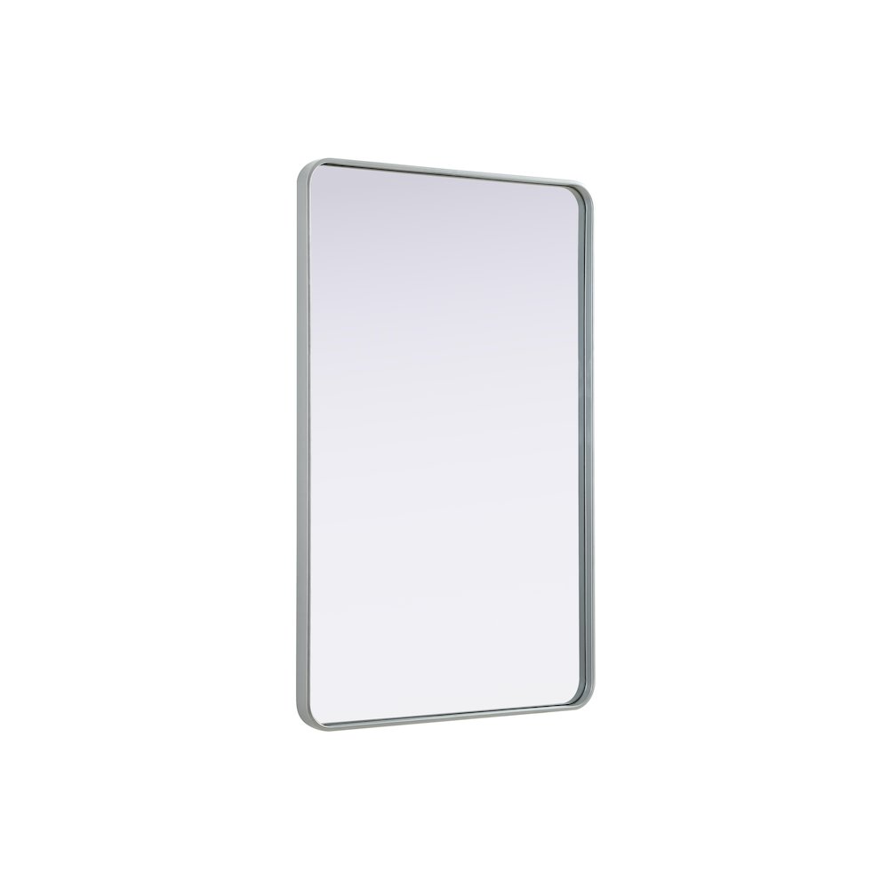 Contour Metal Rectangle Mirror 30x48 in Silver. Picture 4