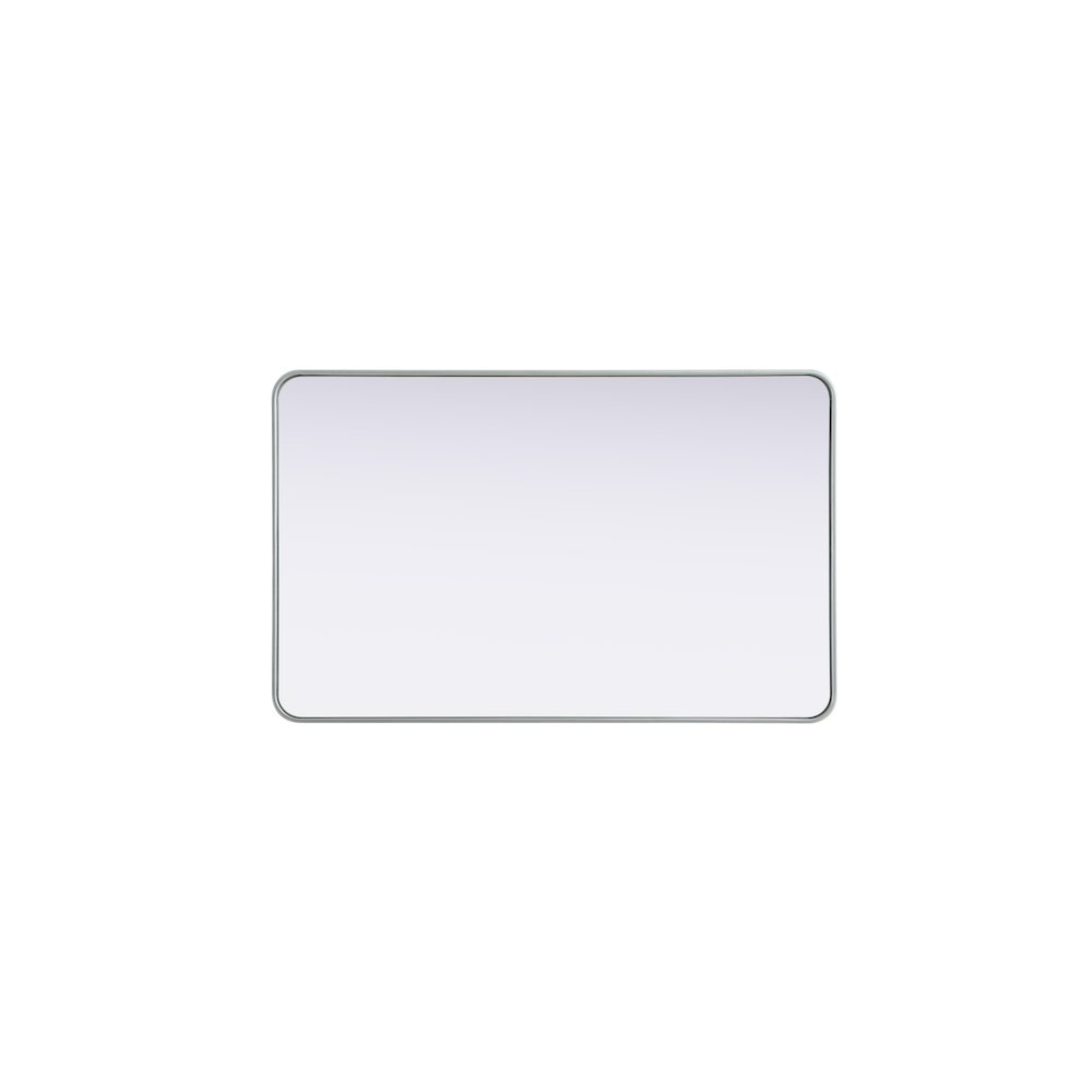 Contour Metal Rectangle Mirror 30x48 in Silver. Picture 5