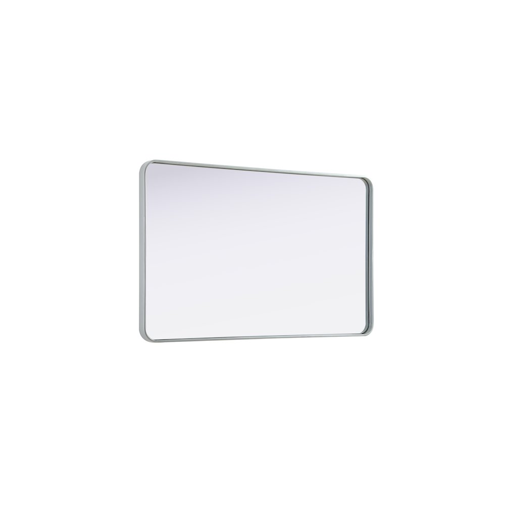 Contour Metal Rectangle Mirror 30x48 in Silver. Picture 8