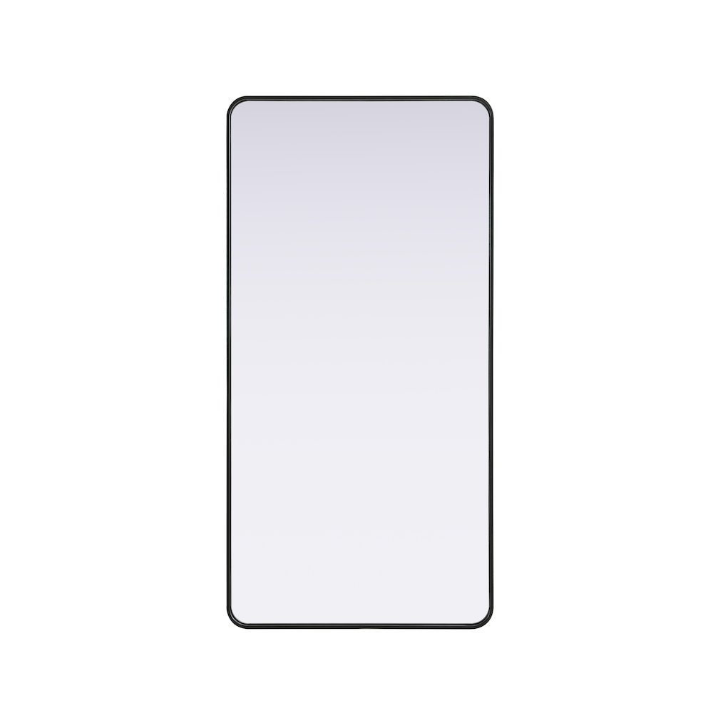Contour Metal Rectangle Mirror 30x60 in Black. Picture 1