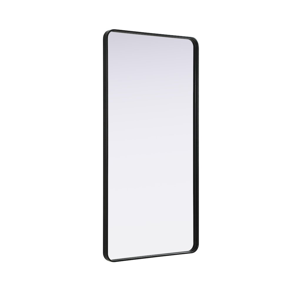 Contour Metal Rectangle Mirror 30x60 in Black. Picture 4