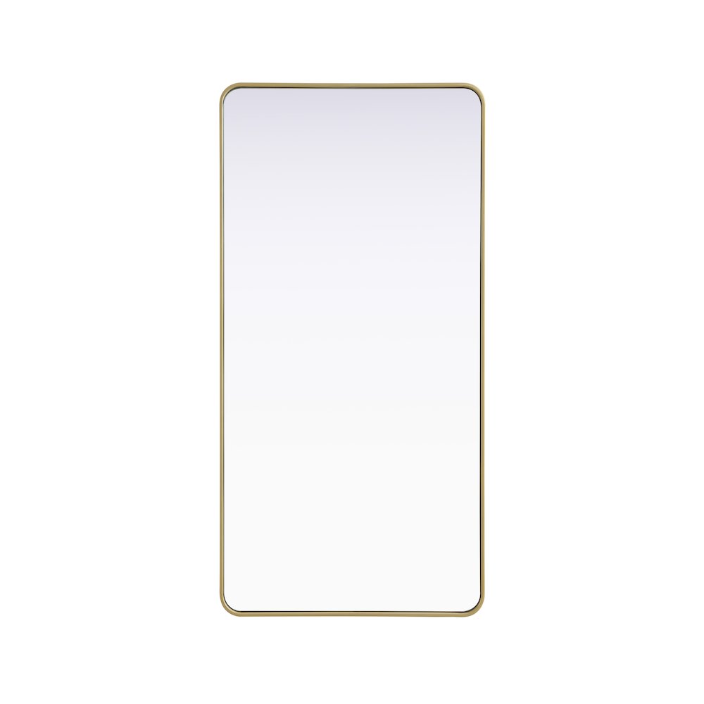 Contour Metal Rectangle Mirror 30x60 in Brass. Picture 1