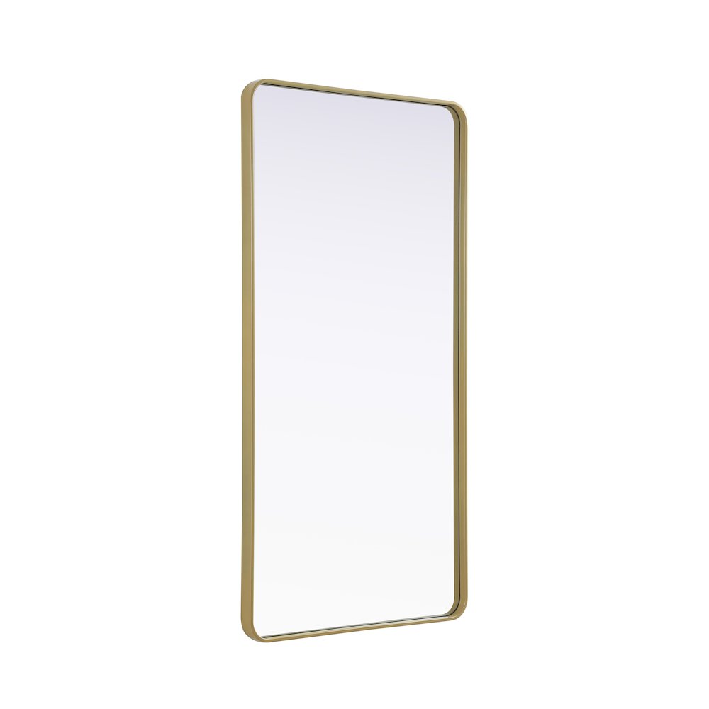 Contour Metal Rectangle Mirror 30x60 in Brass. Picture 4