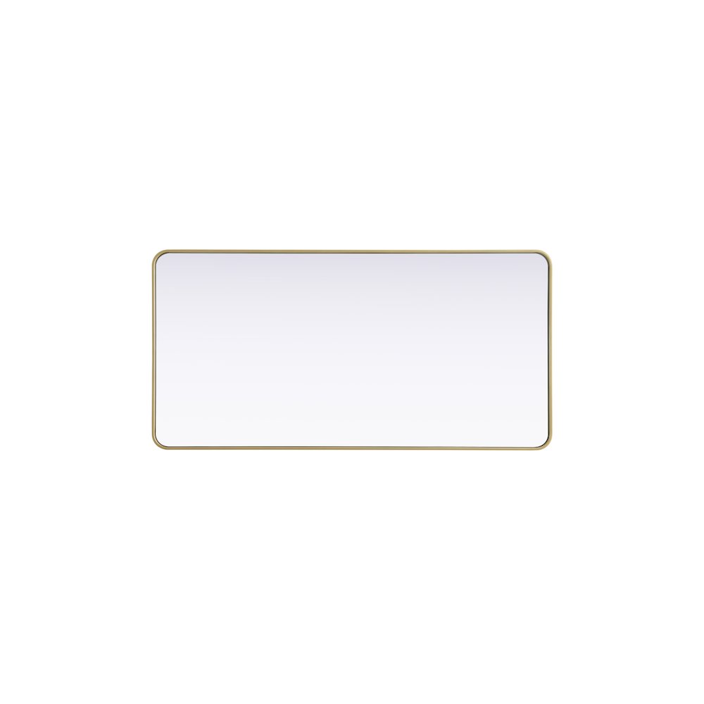 Contour Metal Rectangle Mirror 30x60 in Brass. Picture 5
