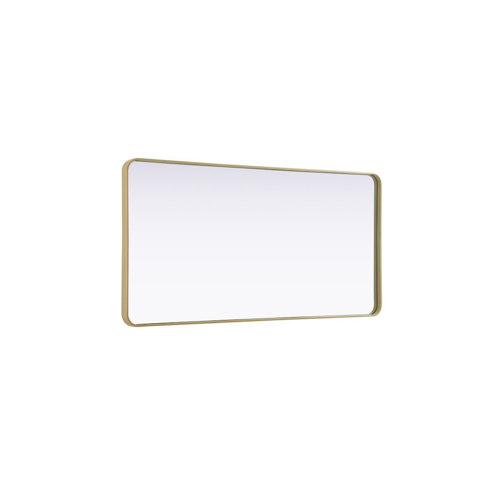 Contour Metal Rectangle Mirror 30x60 in Brass. Picture 8