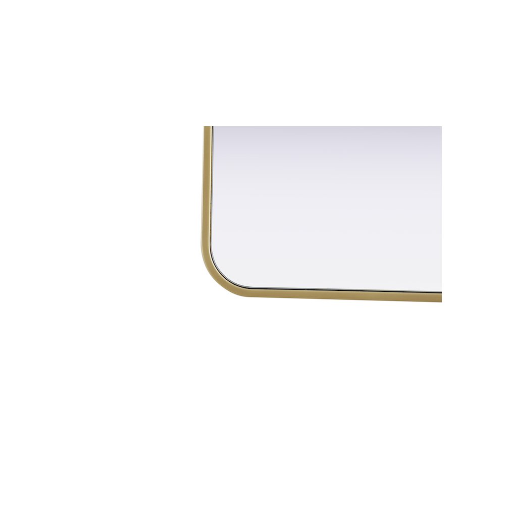 Contour Metal Rectangle Mirror 30x60 in Brass. Picture 10