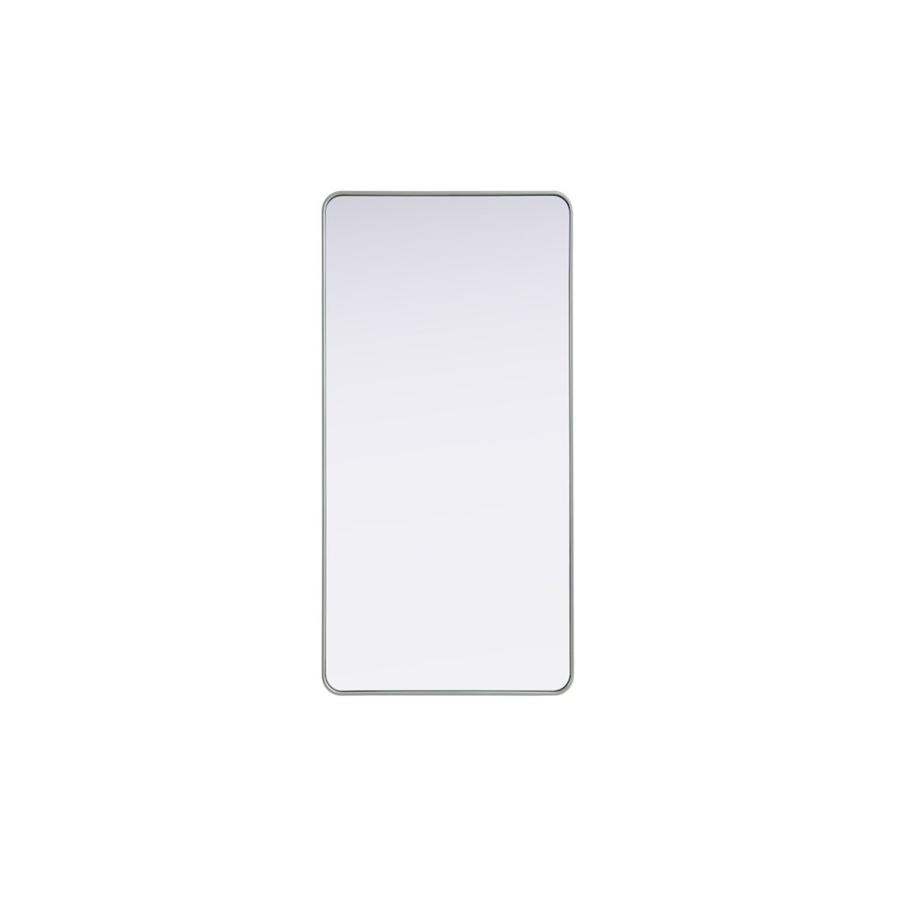 Contour Metal Rectangle Mirror 30x60 in Silver. Picture 1