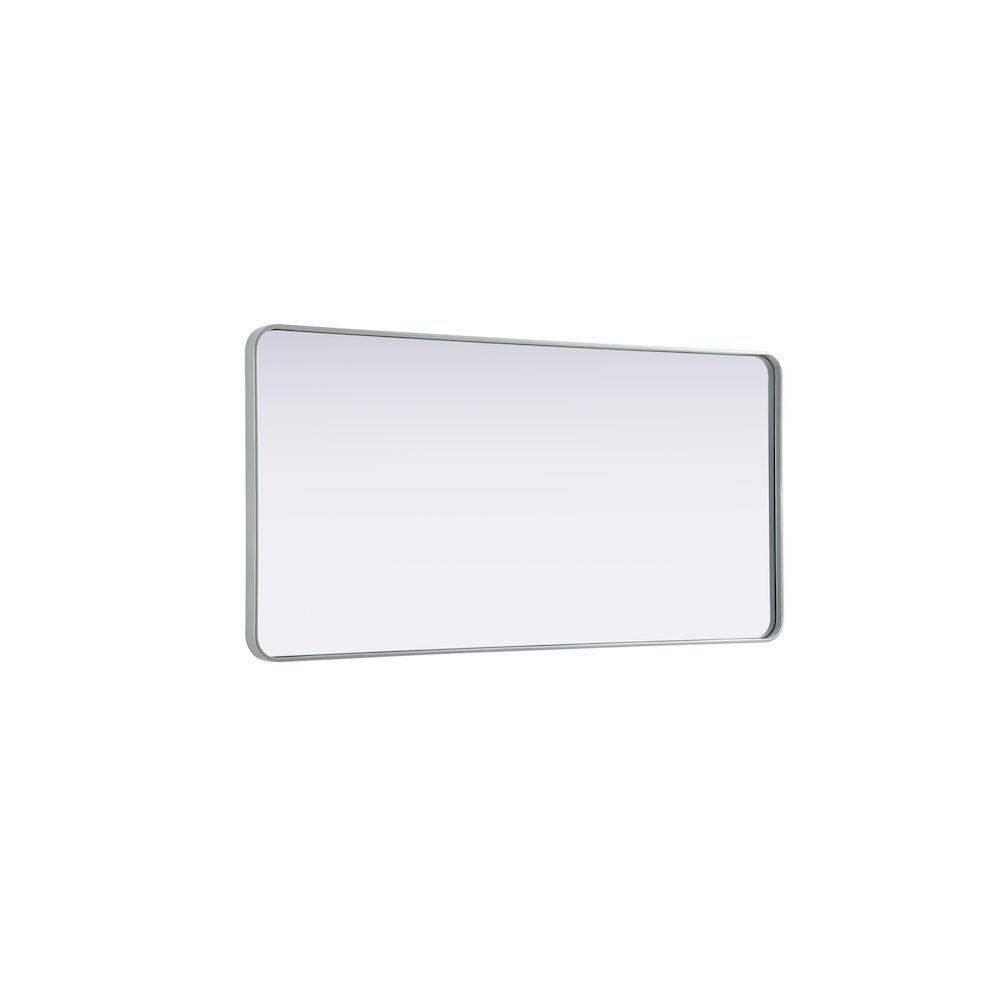 Contour Metal Rectangle Mirror 30x60 in Silver. Picture 8