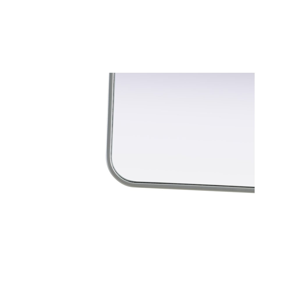 Contour Metal Rectangle Mirror 30x60 in Silver. Picture 10