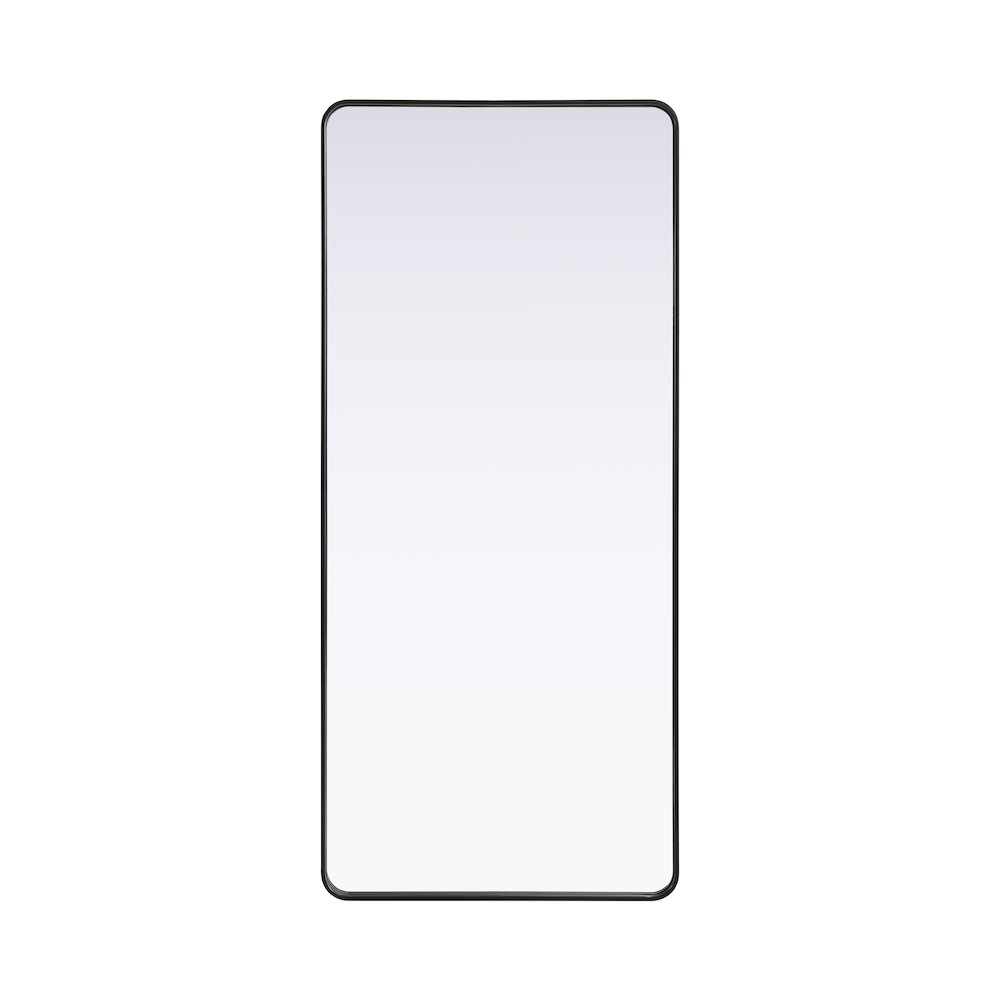 Contour Metal Rectangle Mirror 32x72 in Black. Picture 1