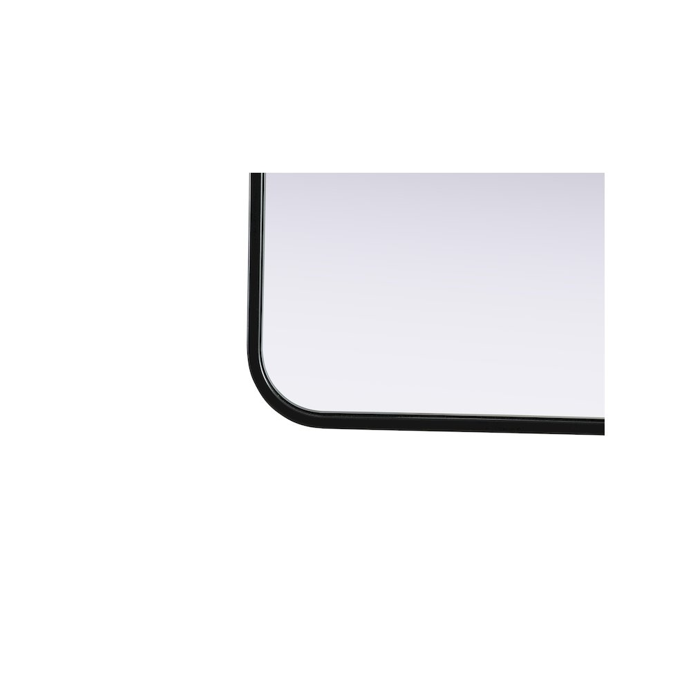 Contour Metal Rectangle Mirror 32x72 in Black. Picture 10