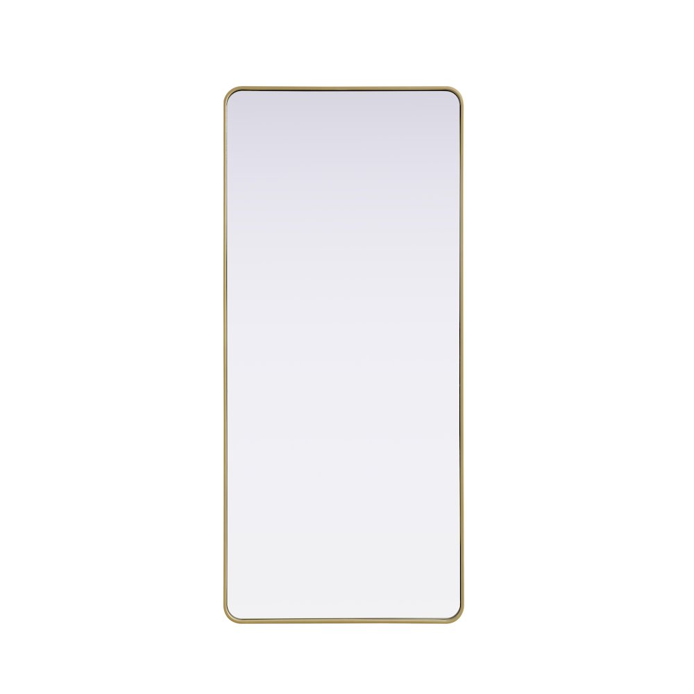 Contour Metal Rectangle Mirror 32x72 in Brass. Picture 1