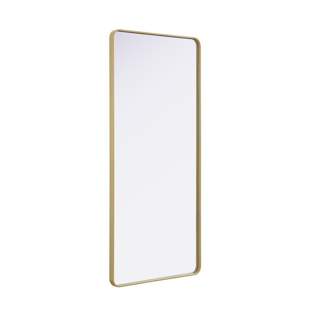 Contour Metal Rectangle Mirror 32x72 in Brass. Picture 4