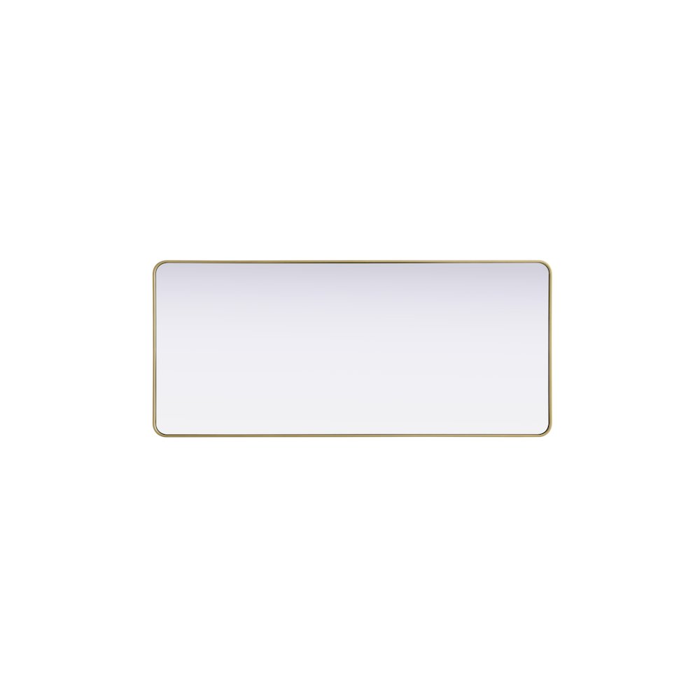 Contour Metal Rectangle Mirror 32x72 in Brass. Picture 5