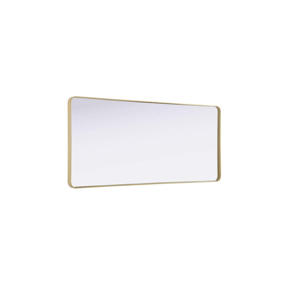 Contour Metal Rectangle Mirror 32x72 in Brass. Picture 8