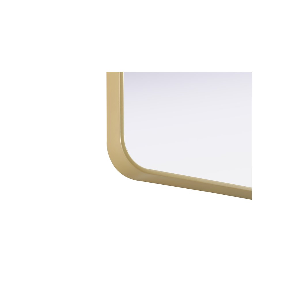Contour Metal Rectangle Mirror 32x72 in Brass. Picture 9