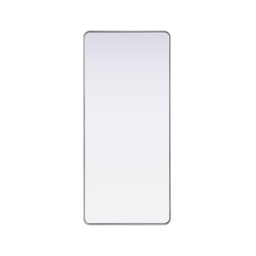 Contour Metal Rectangle Mirror 32x72 in Silver. Picture 1