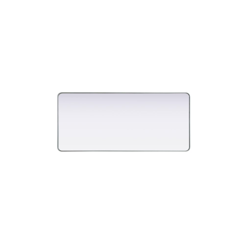 Contour Metal Rectangle Mirror 32x72 in Silver. Picture 5