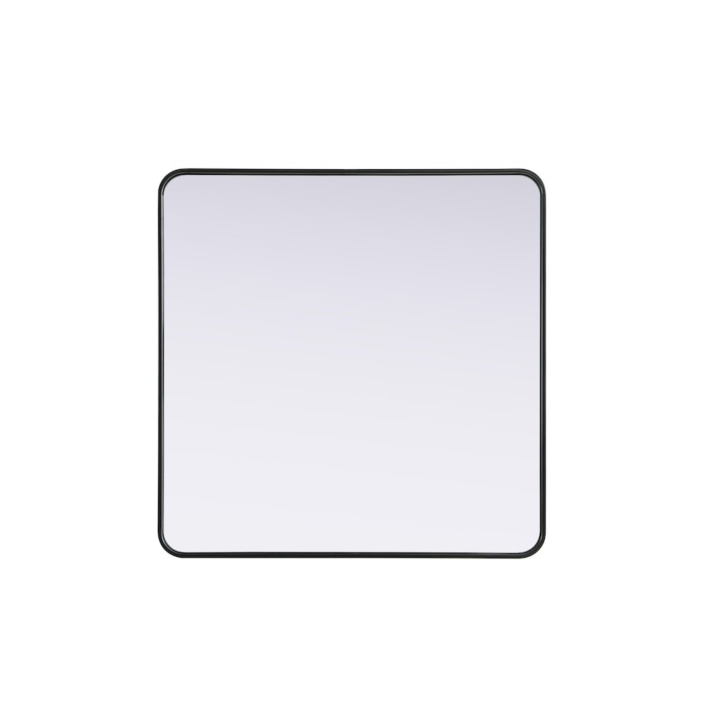 Contour Metal Rectangle Mirror 36x36 in Black. Picture 1