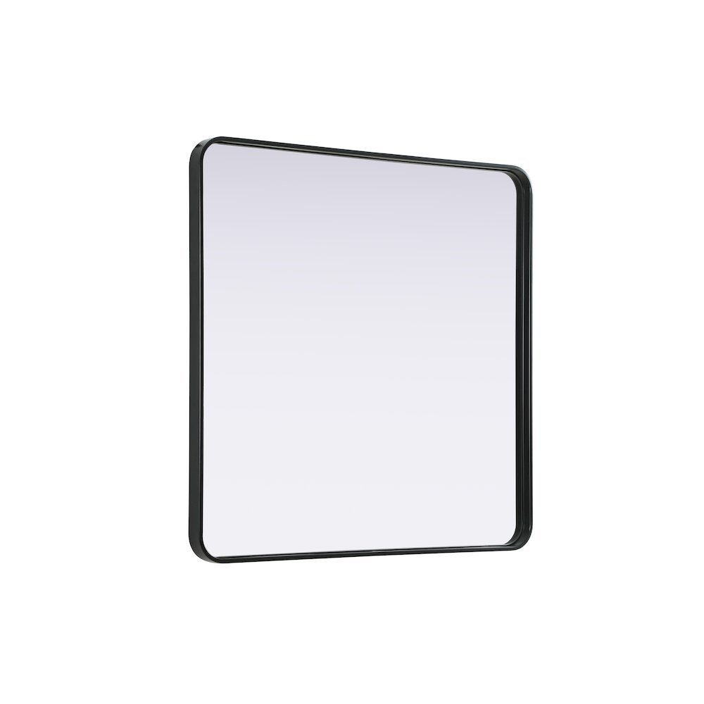 Contour Metal Rectangle Mirror 36x36 in Black. Picture 4