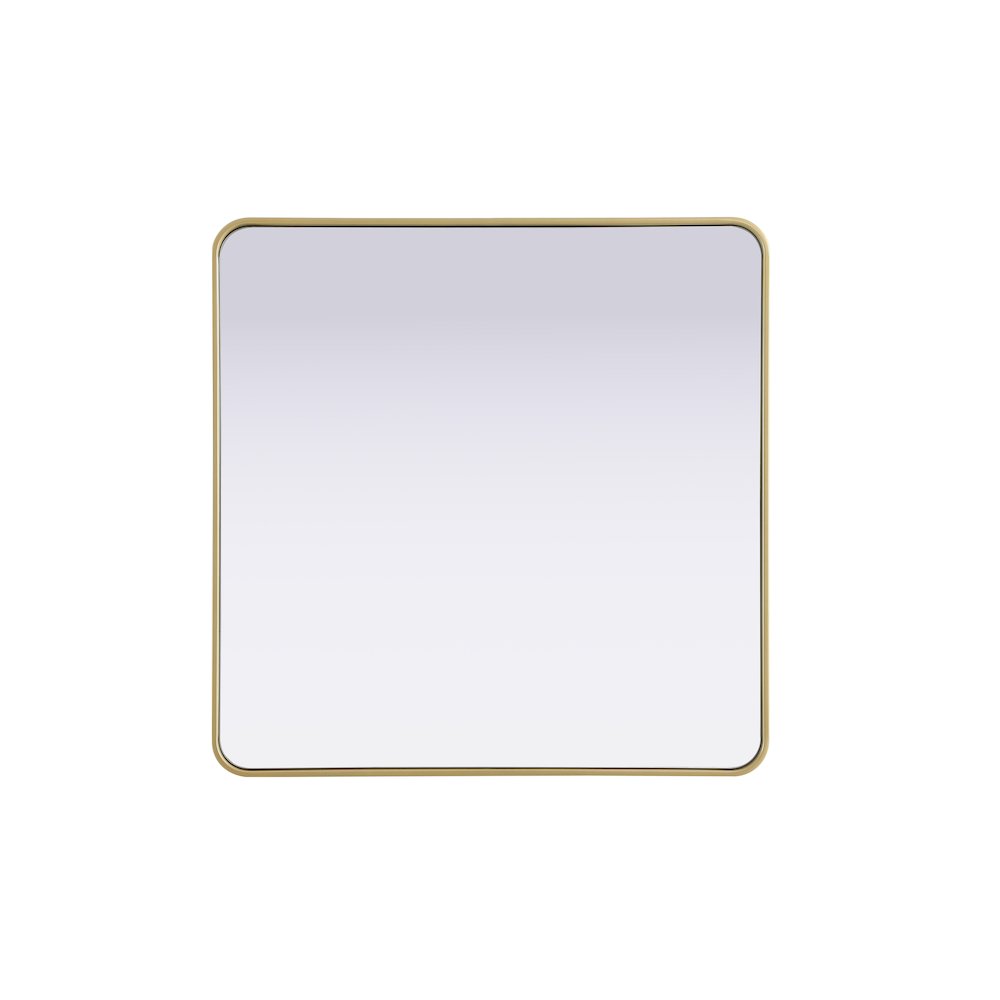 Contour Metal Rectangle Mirror 36x36 in Brass. Picture 1