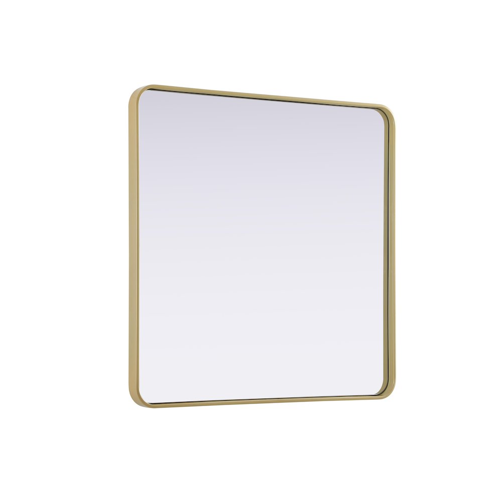 Contour Metal Rectangle Mirror 36x36 in Brass. Picture 4
