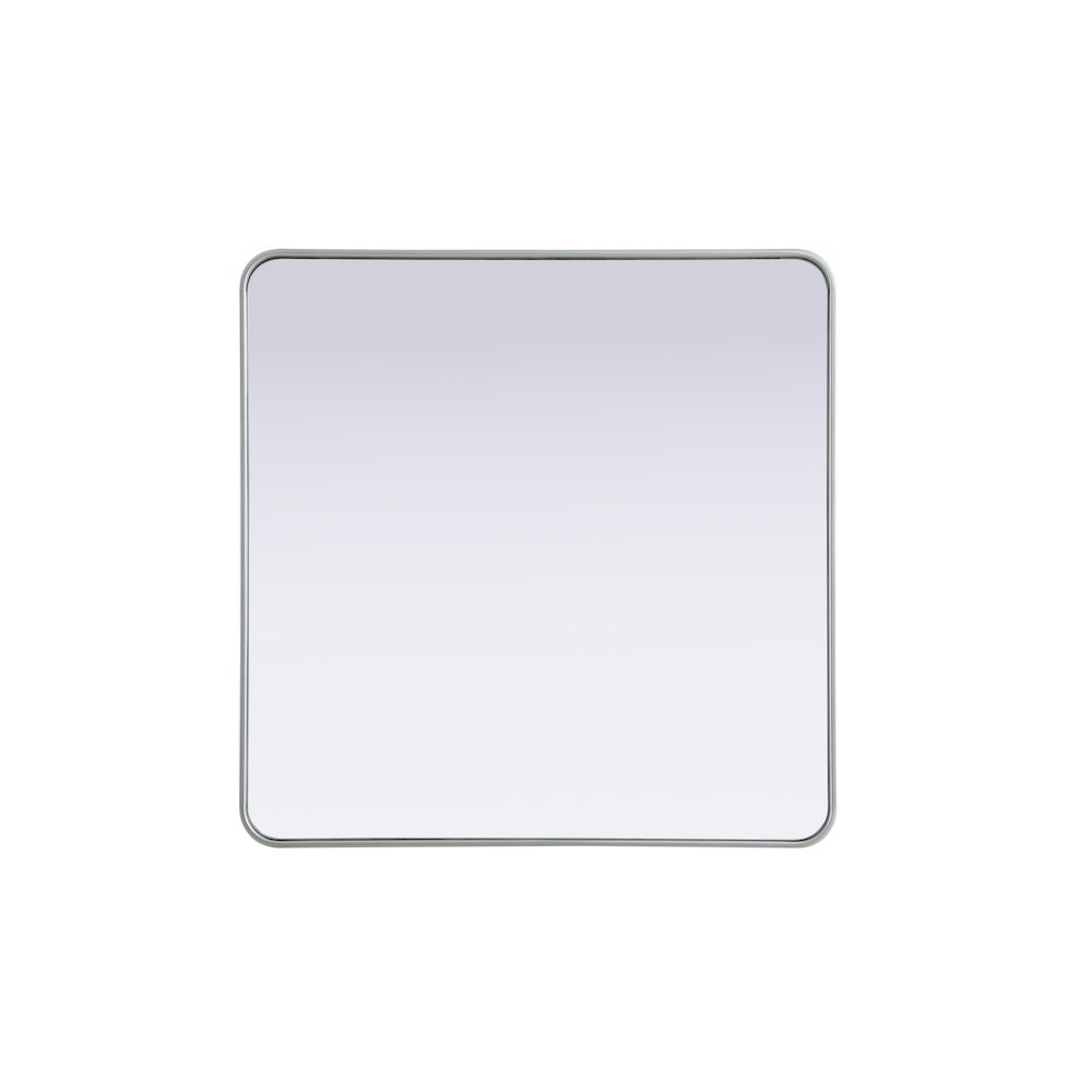Contour Metal Rectangle Mirror 36x36 in Silver. Picture 1