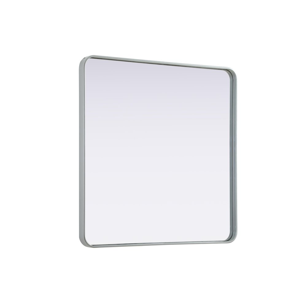 Contour Metal Rectangle Mirror 36x36 in Silver. Picture 4
