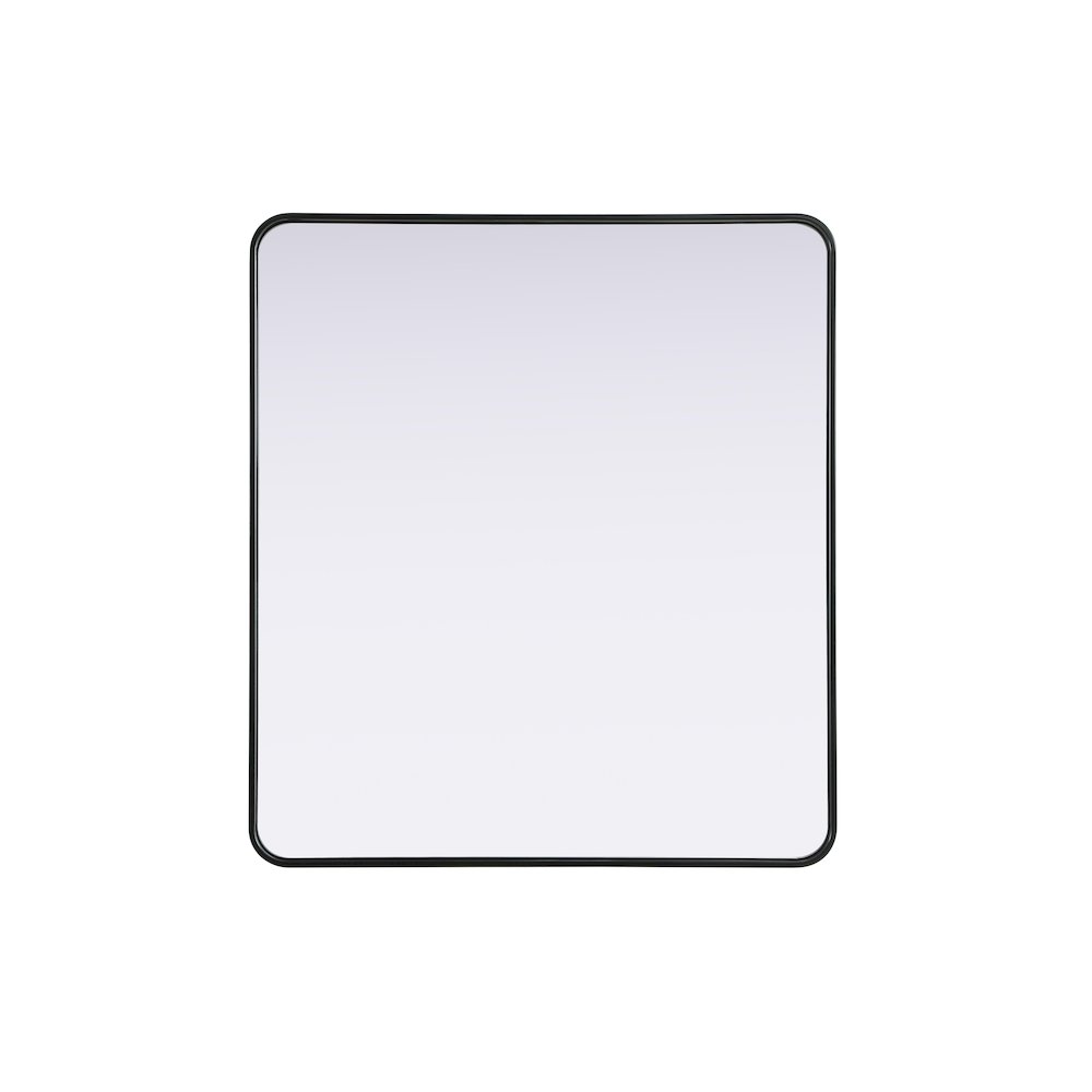 Contour Metal Rectangle Mirror 36x40 in Black. Picture 1