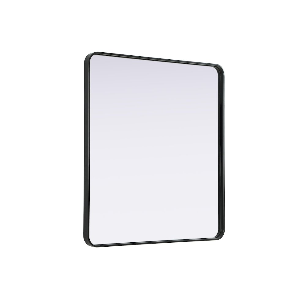 Contour Metal Rectangle Mirror 36x40 in Black. Picture 4