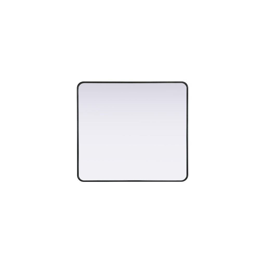Contour Metal Rectangle Mirror 36x40 in Black. Picture 5