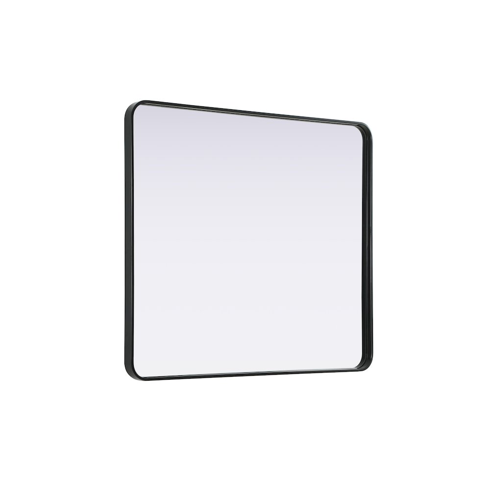 Contour Metal Rectangle Mirror 36x40 in Black. Picture 8