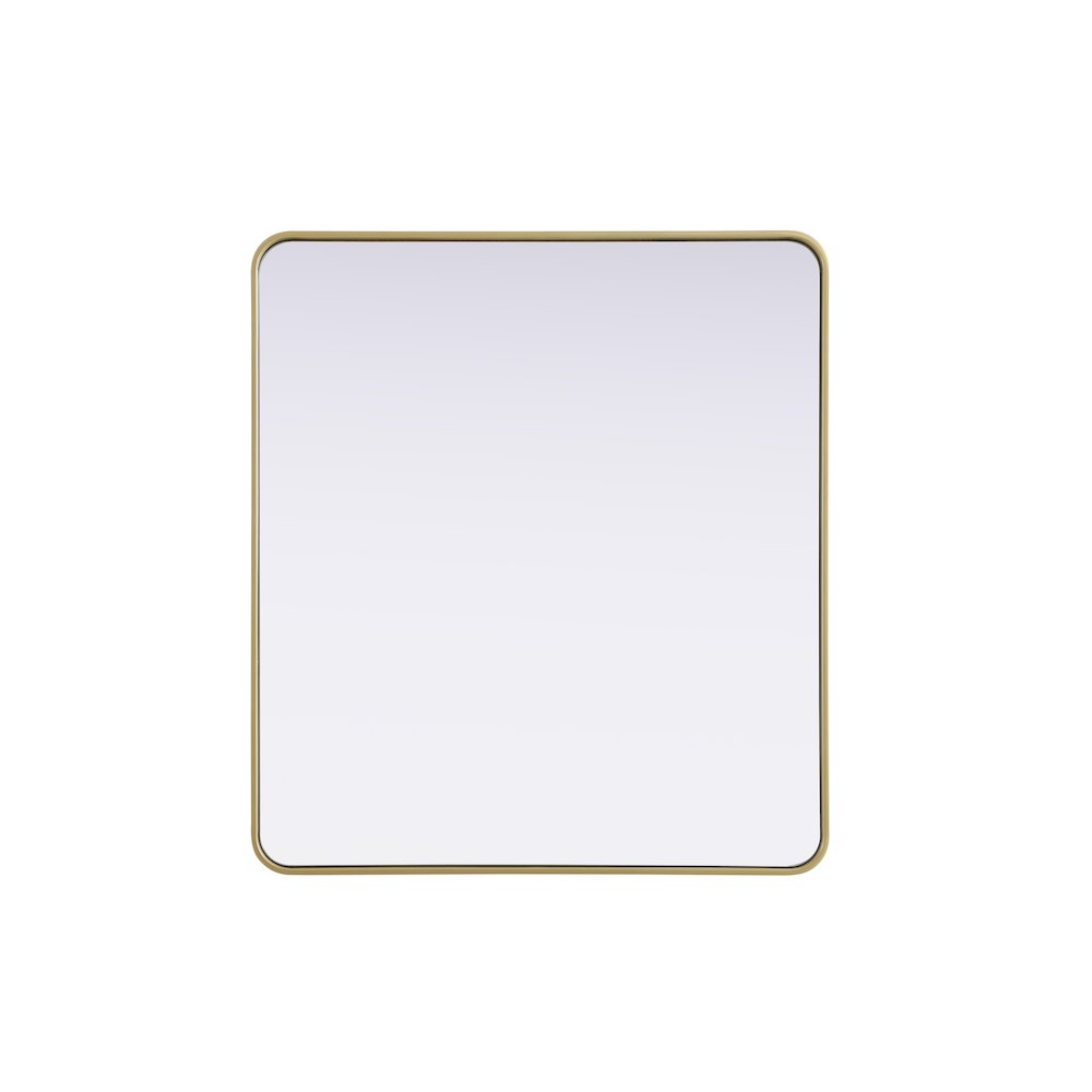 Contour Metal Rectangle Mirror 36x40 in Brass. Picture 1