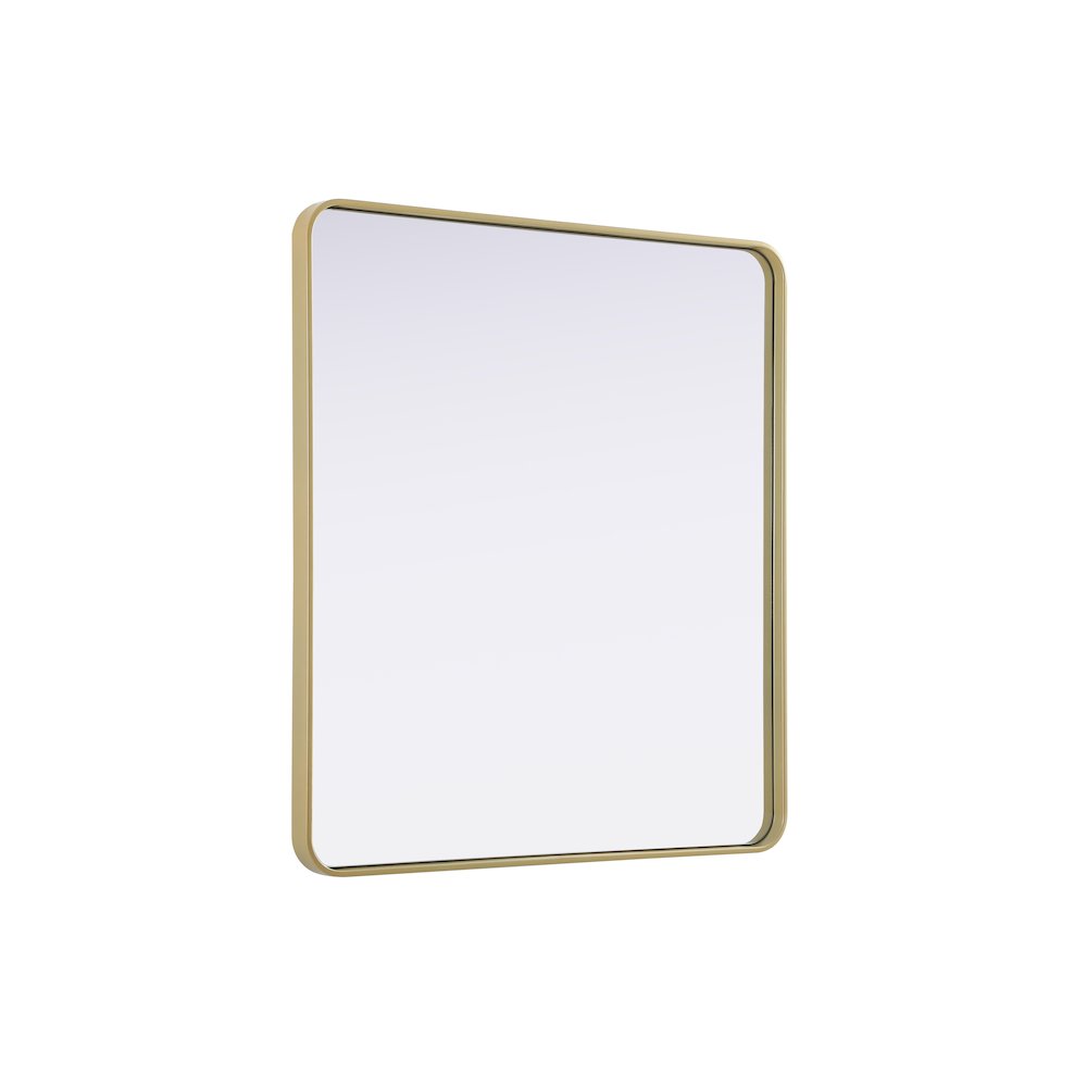 Contour Metal Rectangle Mirror 36x40 in Brass. Picture 4