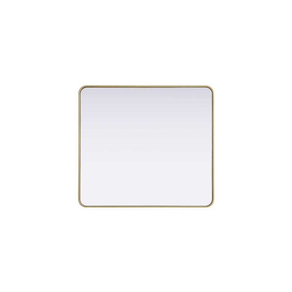 Contour Metal Rectangle Mirror 36x40 in Brass. Picture 5