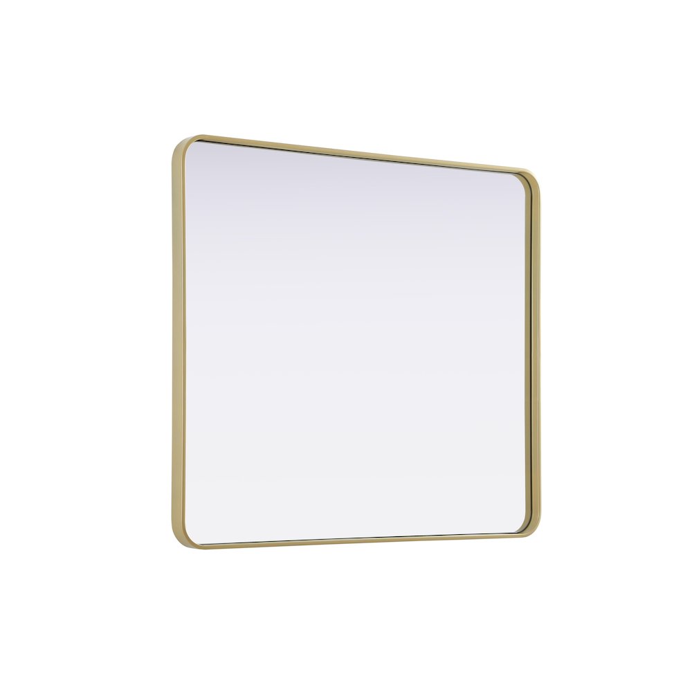 Contour Metal Rectangle Mirror 36x40 in Brass. Picture 8