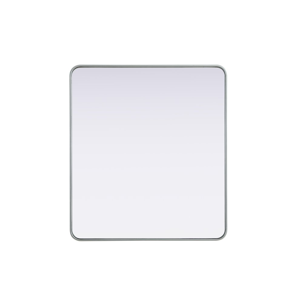 Contour Metal Rectangle Mirror 36x40 in Silver. Picture 1