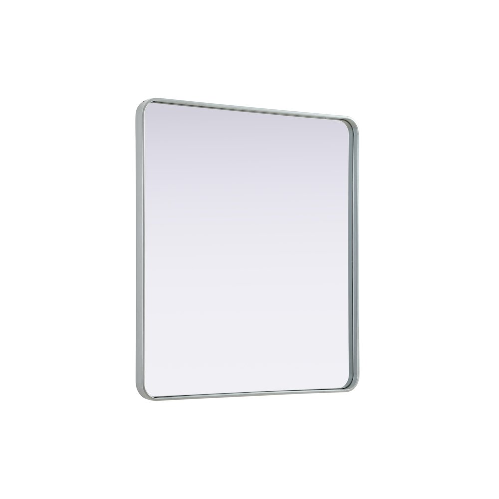 Contour Metal Rectangle Mirror 36x40 in Silver. Picture 4