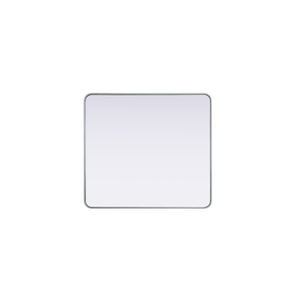 Contour Metal Rectangle Mirror 36x40 in Silver. Picture 5