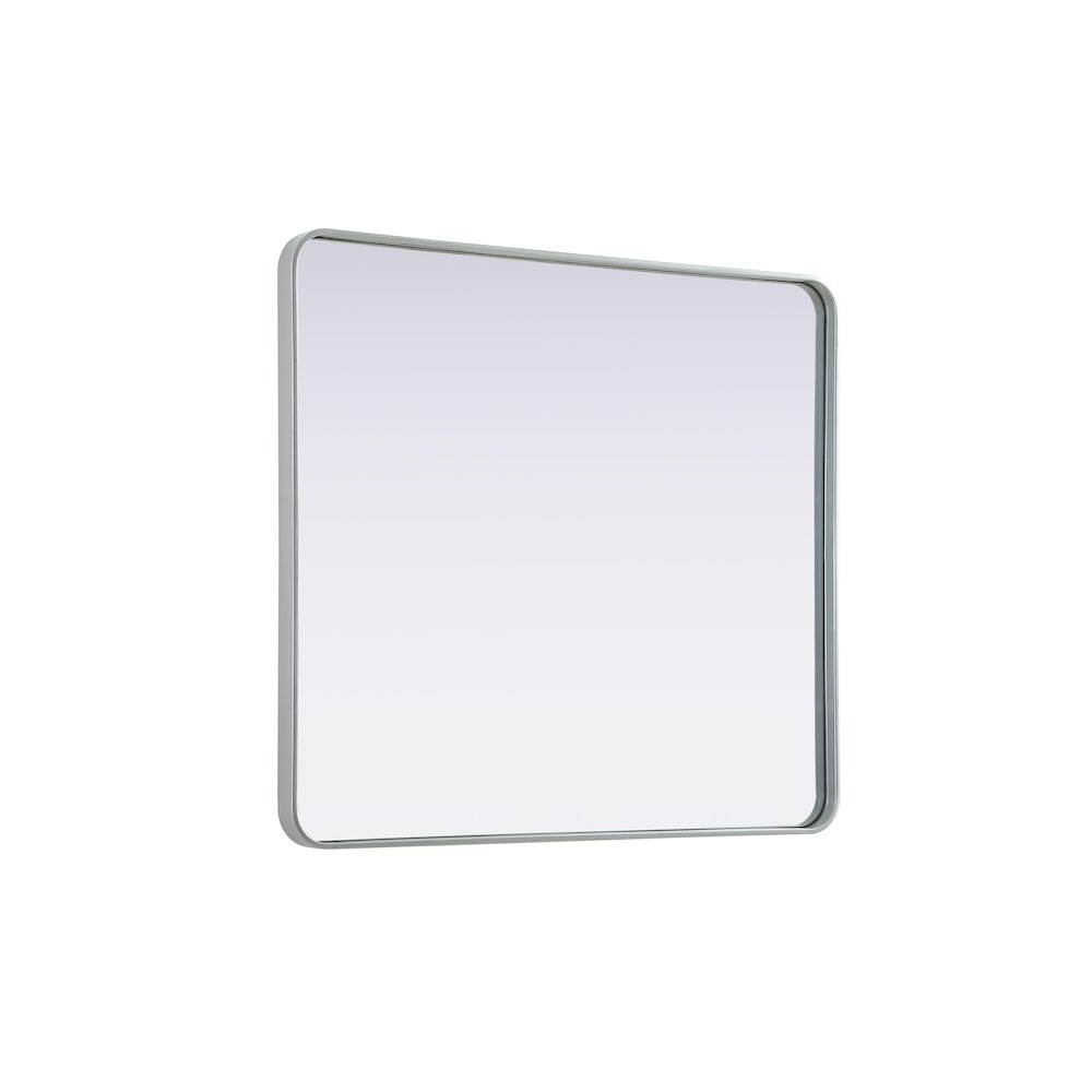 Contour Metal Rectangle Mirror 36x40 in Silver. Picture 8