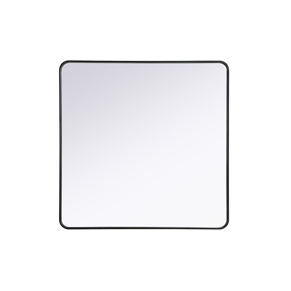 Contour Metal Square Mirror 42x42 in Black. Picture 1