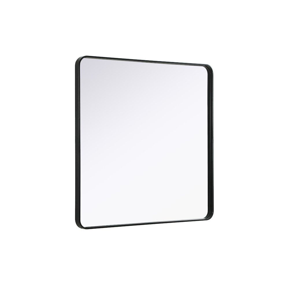 Contour Metal Square Mirror 42x42 in Black. Picture 4