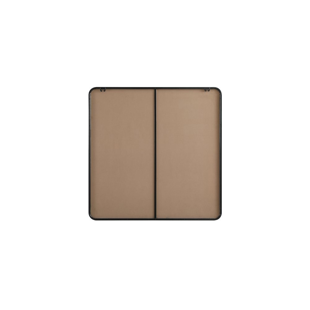 Contour Metal Square Mirror 42x42 in Black. Picture 7