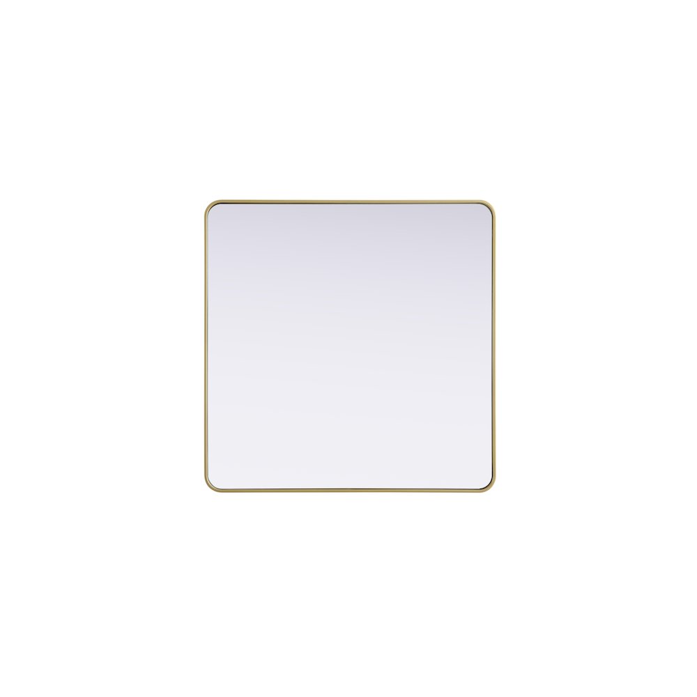Contour Metal Square Mirror 42x42 in Brass. Picture 1
