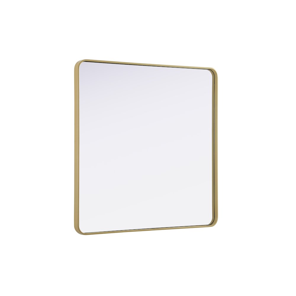 Contour Metal Square Mirror 42x42 in Brass. Picture 4