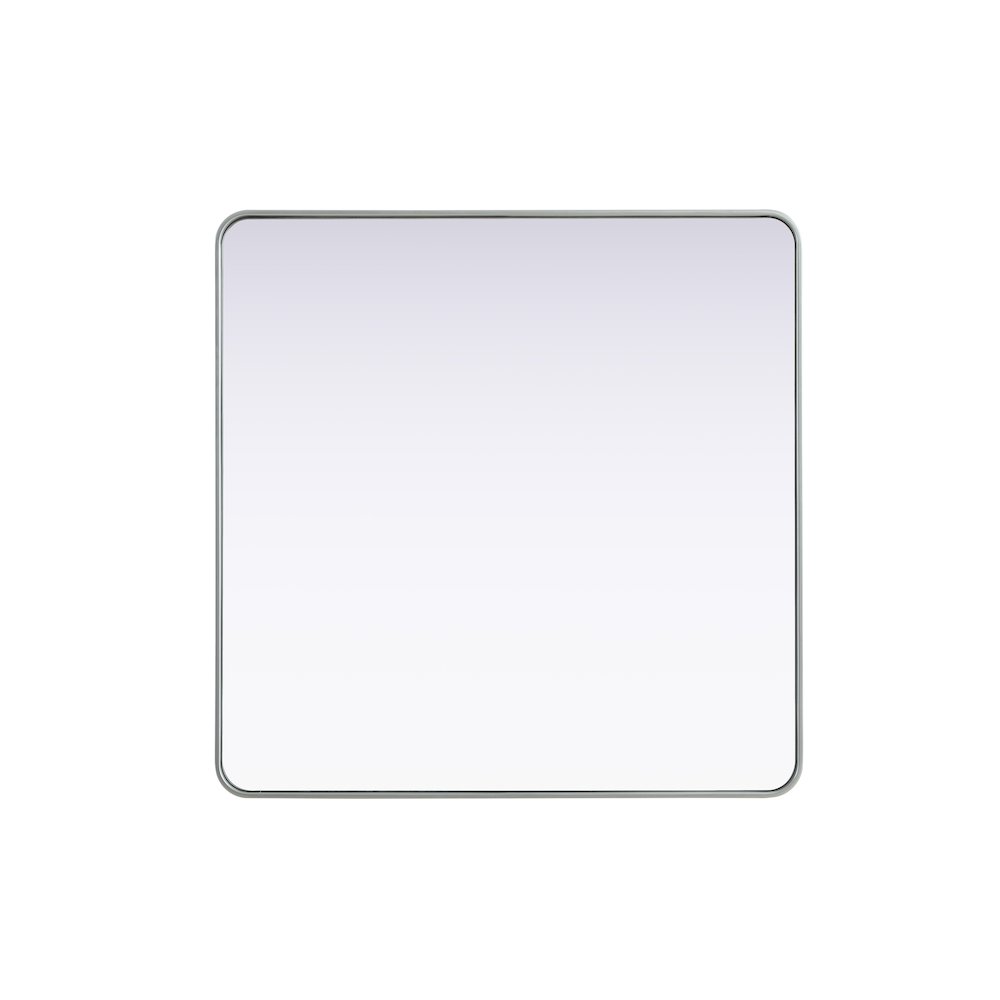 Contour Metal Square Mirror 42x42 in Silver. Picture 1