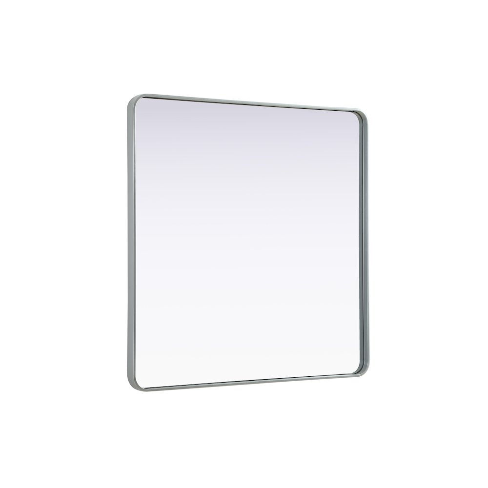 Contour Metal Square Mirror 42x42 in Silver. Picture 4